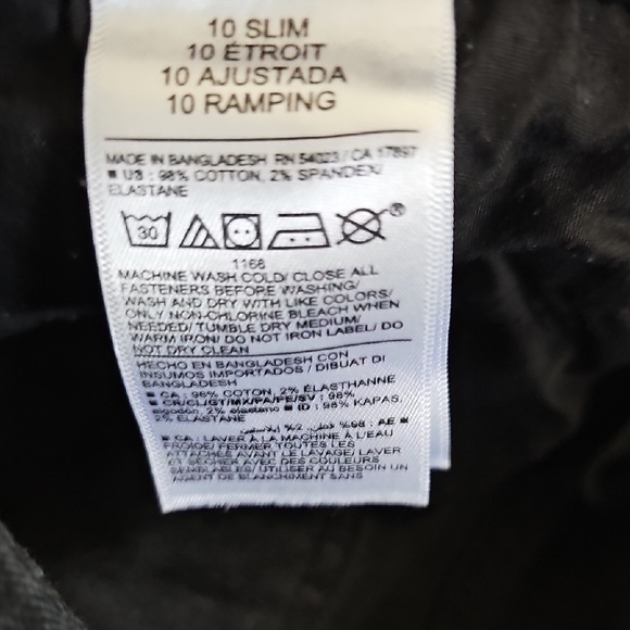 Old Navy Boy's 10 Slim Straight Built in Flex Adjustable Waist Black Jeans - Picture 7 of 8